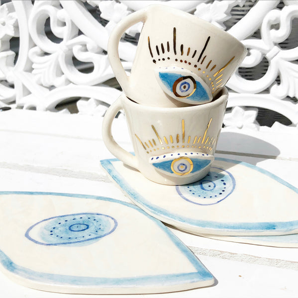 Greek coffee cup & saucer